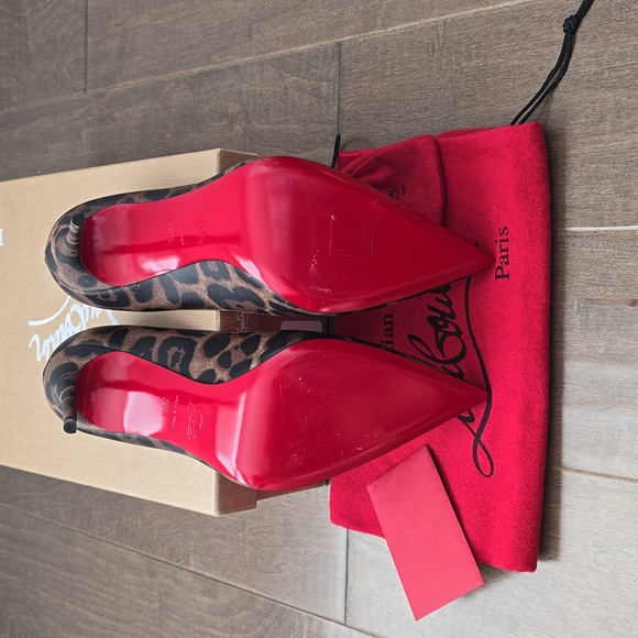 Christian Louboutin Leopard Print Heels Sz 39.5 - Picture 4 of 12